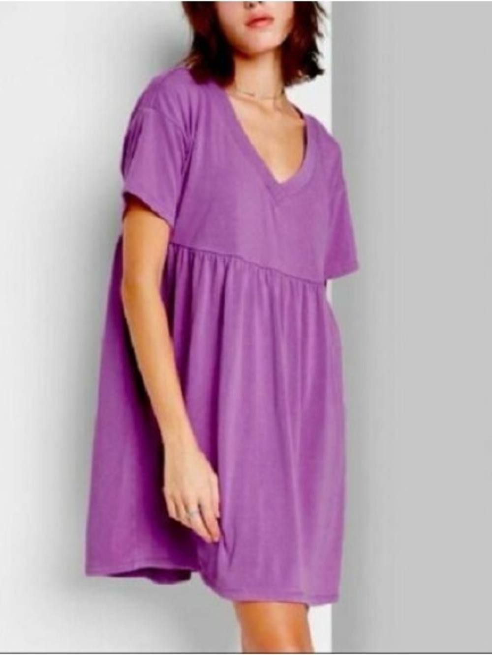 wild fable Purple V-Neck Babydoll Top